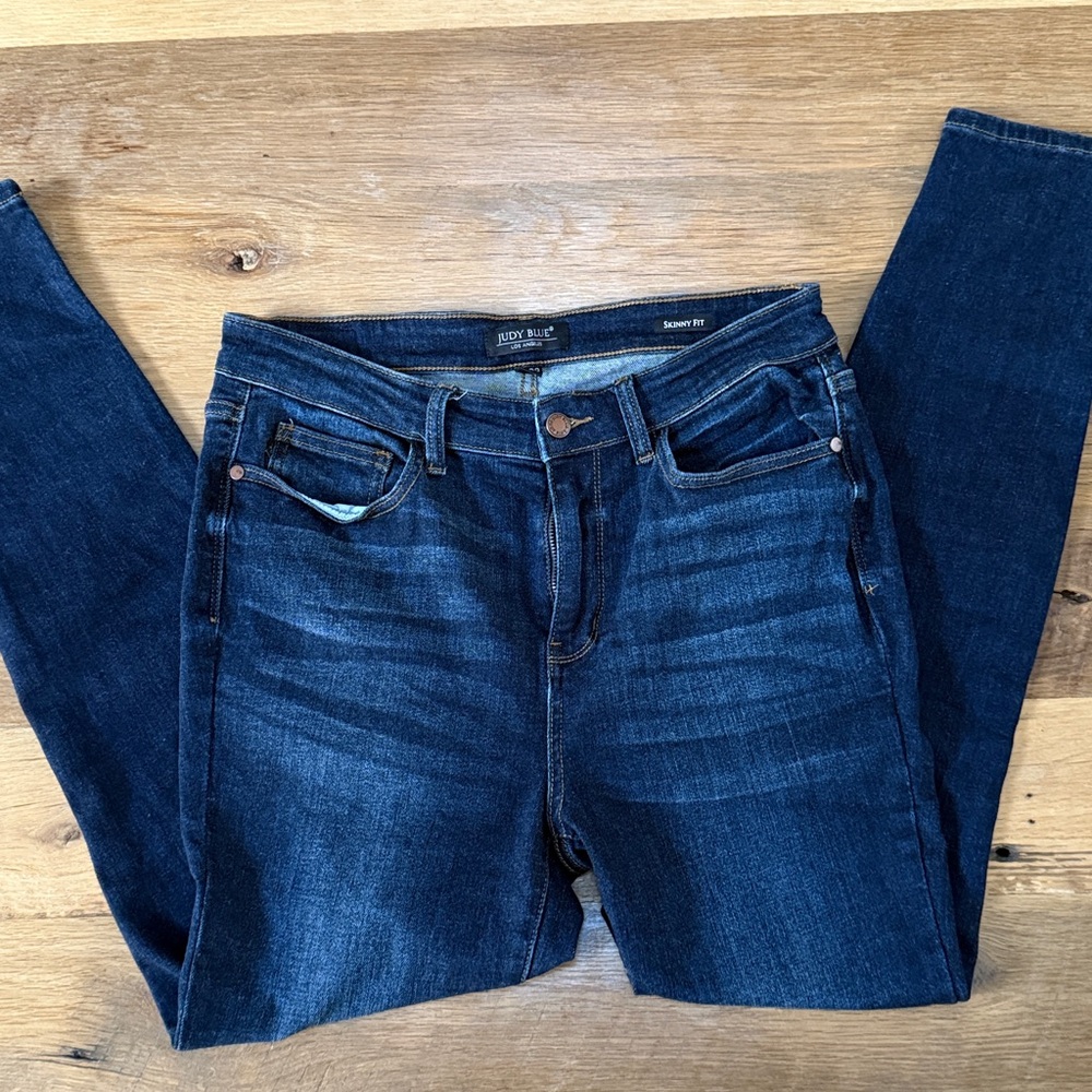 Judy Blue High Rise Dark Wash Skinny Fit Denim Jean. Size 11/30